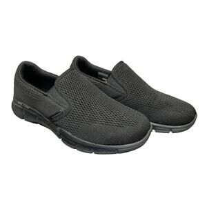 Sketchers Equalizer Double Play Memory Foam Black Slip On Loafer Comfort Shoes